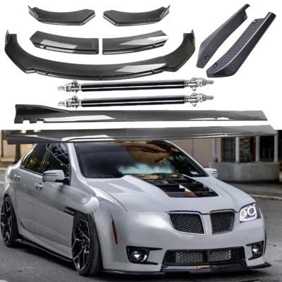 Front Bumper Lip Rear Splitter Spoiler Side Skirt Carbon Fiber For Pontiac G8 GT Foto 1 de 4