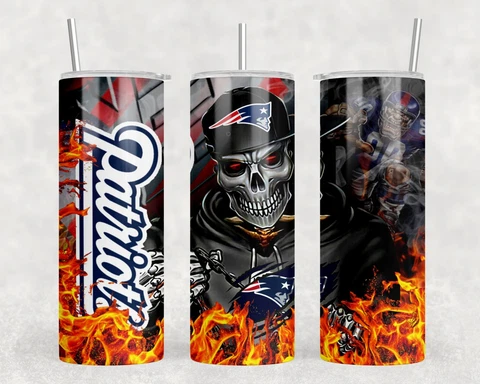 Patriots Skull 20 oz Tumbler Cover