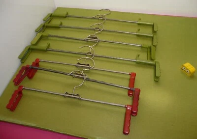 7 alte Kleiderbügel zum Klemmen Metall + Kunststoff   Retro - Bild 1 von 4