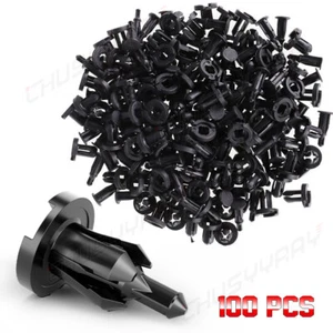 100X New Black Plastic Rivet Car Fender Bumper Push Pin Clips For Honda 10mm - Picture 1 of 12