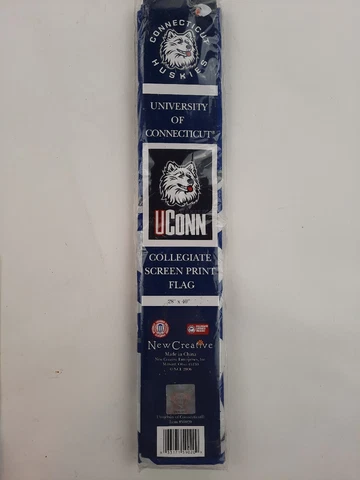 NCAA Uconn Huskies Collegiate Flag 28"x40" New Free Shipping Cover