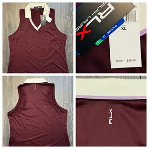 RLX Ralph Lauren Golf Tennis Women’s XL Sleeveless V Neck Polo Shirt NWT $98 - Picture 1 of 12