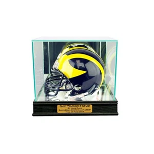 New Kurt Warner St. Louis Rams Glass & Mirror Mini Helmet Display Case - Picture 1 of 2