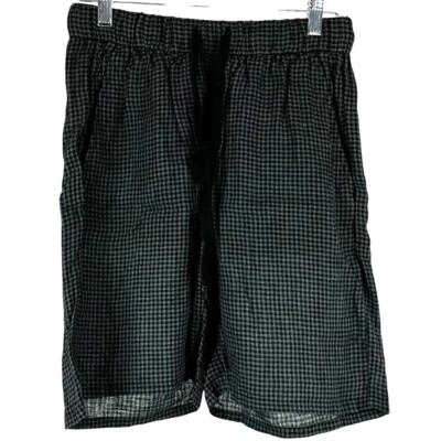Pantalones Cortos Eileen Fisher Puckered Lino Orgánico Gris Negro Estampado a Cuadros Para Mujer XXS Foto 1 de 4