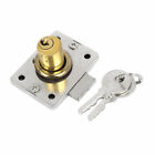 15.2mm Cylinder Dia Rectangle Base Screw Fixed Security Deadbolt  Drawer Lock