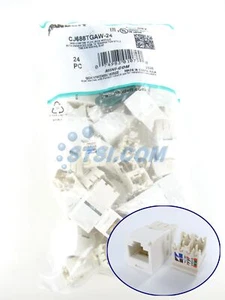 (24er Pack) Panduit CJ688TGAW-24 Mini-Com Cat6 Jack, Arctic White, ORIGINAL ~STSI - Bild 1 von 4