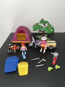 Playmobil Family Fun Mutter mit Kind auf Fahrrädern mit Anhänger Camping Zelt