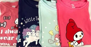 240233 Girls 11/12 UNIQLO UT X SANRIO 2018 Lot of 4 S/S Graphic Tee T Shirt EUC - Picture 1 of 7