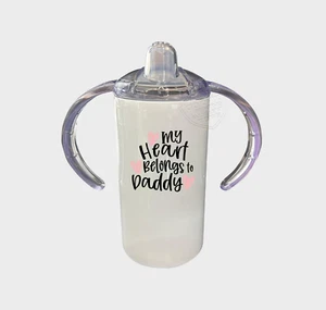 My Heart Belongs To Daddy Cute Father's Day Sippy Cup - Picture 1 of 1