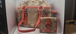 Authentic Coach Purse Unknown Year with Matching Wallet Pink Cute Used See Photo