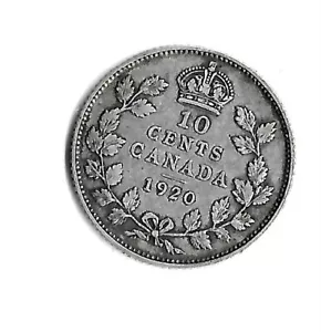 Canada - 1920 - Ten Cent Silver - Circ's (GG-11) - Bild 1 von 2