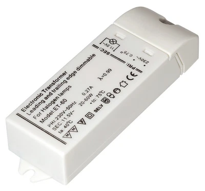 Elektronischer Halogen Trafo 230V zu 11,6V 20-60W Dimmbar flach 110x31x20,5mm - Bild 1 von 4
