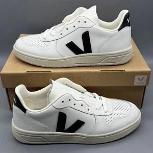 Veja V-10 Leder Damen 6 EU 37 Extra Weiß Schwarz Schuhe Freizeit Sneaker Neu mit Karton! - Bild 1 von 14