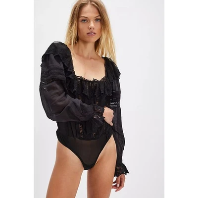 Body victoriano Free People Intimately HOMESTEAD con lazo de encaje talla M nuevo con etiquetas $168 Foto 1 de 4