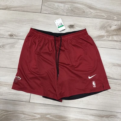 Pantalones Cortos Para Hombre Nike Miami Heat Para Hombres Reversibles Rojo Negro Malla $75 Minorista Talla Pequeña Foto 1 de 4