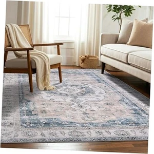  Machine Washable Area Rug, Soft & Durable, Non-Slip, Stain Resistant Rug for  - Picture 1 of 7