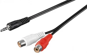 Klinke Adapterkabel 3,5mm Klinkenstecker - 2x Cinch Buchse Kupplung 1,50m Kabel - Afbeelding 1 van 1
