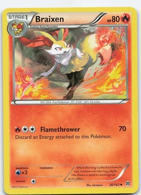Braixen 26/162 XY - BREAKthrough Uncommon regular MP Pokémon TCG - Image 1 of 2