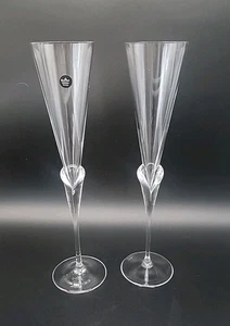 Rosenthal Collector Flutes AMULETT Champagne Flute Set of 2 Signed Michael Boehm - Picture 1 of 7