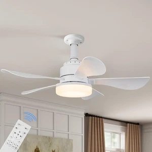 Ceiling Fans with Lights and Remote, 25 Inch Quiet Ceiling Fans with 5 Blades... - Picture 1 of 9