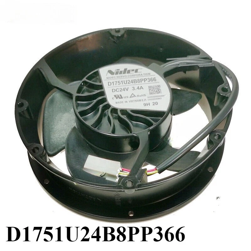 SERVO D1751U24B8PP366 DC 24V 3.4A Inverter Cooling Fan 172*172*51MM 4Pin - Image 1 of 1