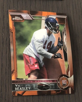 2015 Topps Chrome VIC BEASLEY #101 RC Falcons Orange Refractor Rookie Card - Image 1 of 2
