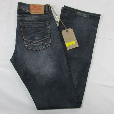 Pantalones de mezclilla para hombre Stetson 1014 Rocker Raw X bolsillo trasero bootleg - azul mediano Foto 1 de 3