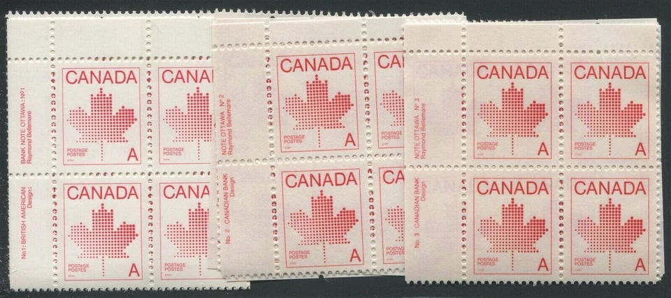 CANADA #907 MINT PLATE BLOCK MATCHED SETS, PLATES 1, 2, 3 - Image 1 of 1