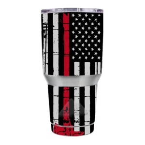 Skin Decal for Ozark Trail 30 oz Tumbler / Red Line Subdued American Flag U.S. - Picture 1 of 1