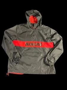 Cortavientos Niners XL 1/4 cremallera de Sport Tek negro y rojo con capucha 49ers - Imagen 1 de 12