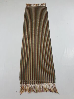 Bufanda/estola vintage tejida a mano de seda a rayas 186x58 cm Foto 1 de 4