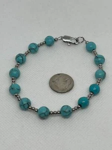 Turquoise and hypoallergenic stainless steel bracelet. EP161 FREE SHIPPING IN TH - Picture 1 of 1