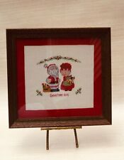 Vintage Mr. & Mrs Clause Santa needlepoint Christmas Home Decor 1976