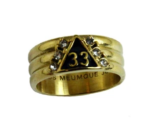 T146 Scottish Rite 33° Degree Ring 33rd Thirty Third Mason Freemason 33 - Picture 1 of 1