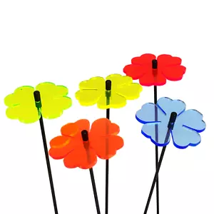 Garten Deko Doppelblüte 5er Set Outdoor Solar Deko Pfahl Hof Rasen - Bild 1 von 22