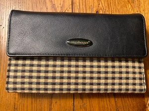Longaberger Homestead Tan & Black Check Plaid Wallet New (Other) - Picture 1 of 6