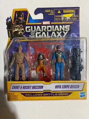 Guardians Of The Galaxy Groot & Rocket Raccoon Nova Corps Officer action figures - Image 1 of 4