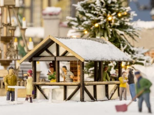 NOCH 14393 Scala HO Laser Cut - Casetta per vendita vino ai mercatini di natale - Foto 1 di 2