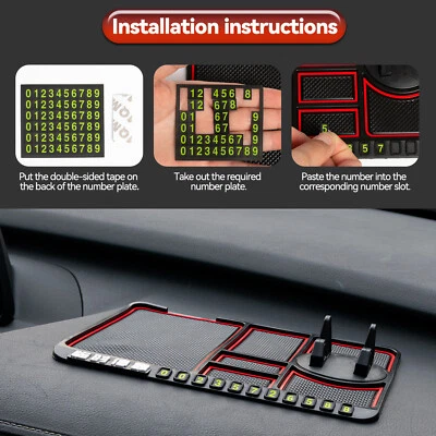 Car Multi-functional Non Slip Mat Anti-Slip Phone Holder Pad Dashboard Universal - Image 1 of 4