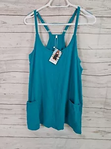 Panadila Womens Summer Sleeveless Mini Dress V Neck Spaghetti Strap Green - Picture 1 of 10
