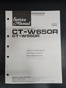 Pioneer CT-W650R/550R Dbl Cass Deck Circuit Diagram Service Manual w/Microfiche - Picture 1 of 2