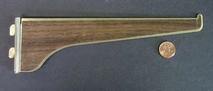 KV #176BRW-8" SHELF BRACKET WITH FRONT LIP, STEEL, WALNUT ON BRASS FINISH - Picture 1 of 2
