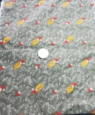 1/4 yd Acorns & Oak Leaves Green Background Fabric - Image 1 of 3