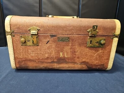 VINTAGE Koch's Aviation Luggage Hard Shell Brown Carry On Suitcase USA 50s Rare  - Image 1 of 4