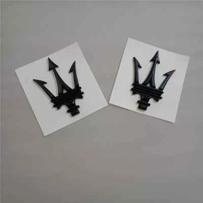 Kit de insignia negro brillante Maserati Ghibli Grecale Quattroporte Levante Trident Foto 1 de 4