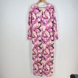 Unbranded womens dress size 12 maxi multicolour floral long sleeve zip 057685 - Picture 1 of 7