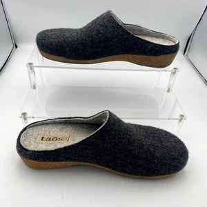 Taos Woollery Women's 11-11.5 Clog Comfort Charcoal Wool Round Toe Slip-On Shoes - Picture 1 of 9