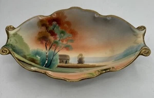 Noritake Japan lange handbemalte Schale Schale Schmuckhaus auf Ozean Orangen - Bild 1 von 12