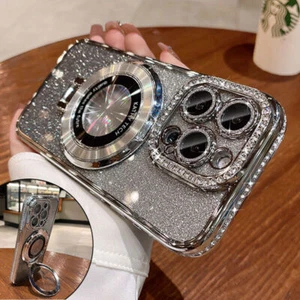 Bling Glitter Diamond Magsafe Ring Case For iPhone 16 15 14 Pro Max 13 12 11 + - Picture 1 of 24