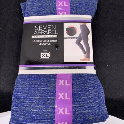 SEVEN APPAREL INTIMATES Damas Leggings Forrados de Vellón X-Grande Azul Calcetines Gris Foto 1 de 2